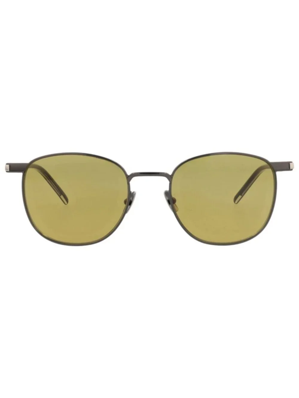 New Saint Laurent Women's Sunglasses Round Oval Metal Frame Unisex Ruthenium